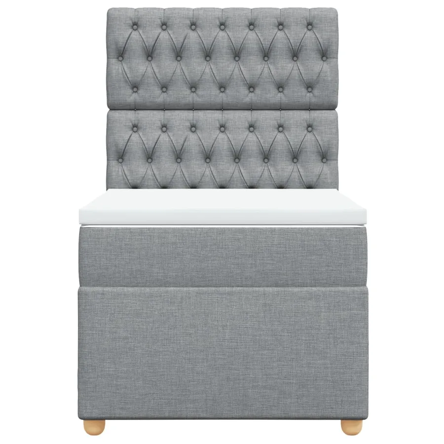 Sommier à lattes de lit avec matelas Gris clair 90x200 cm Tissu - 6