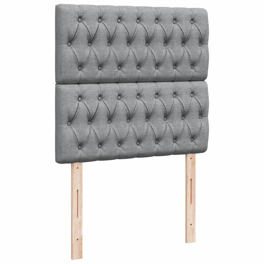 Sommier à lattes de lit avec matelas Gris clair 90x200 cm Tissu - 9