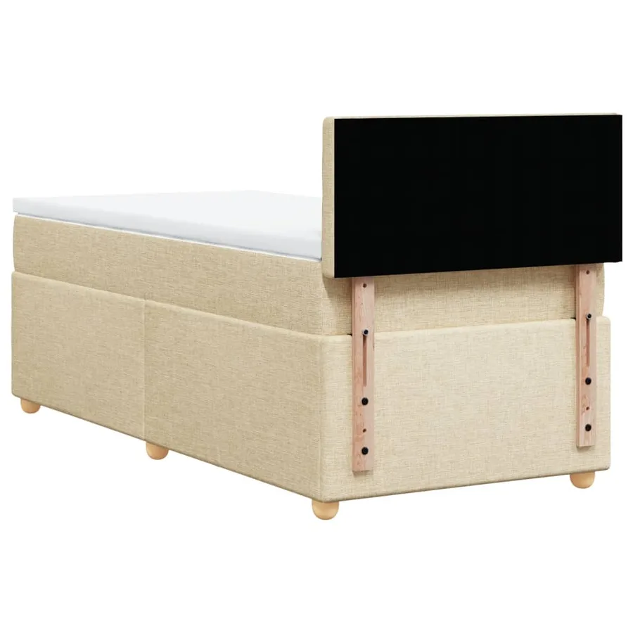 Sommier à lattes de lit avec matelas Crème 100x200 cm Tissu - 8