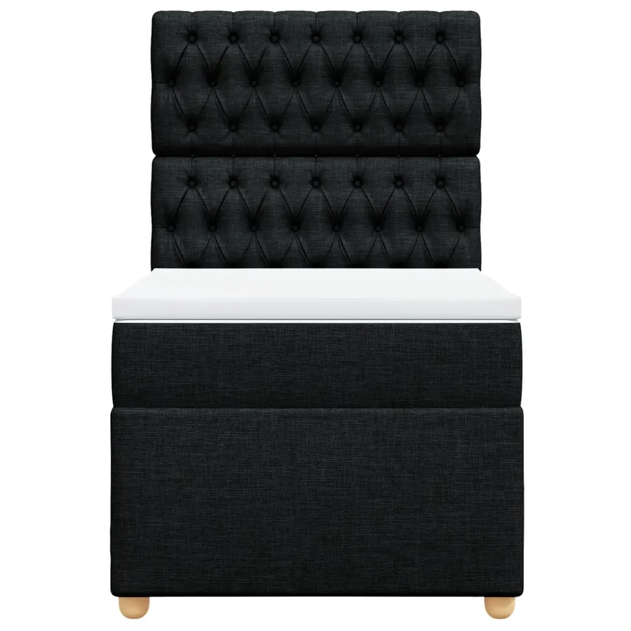 Sommier à lattes de lit avec matelas Noir 90x200 cm Tissu - 4