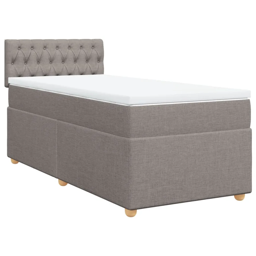 Sommier à lattes de lit avec matelas Taupe 90x200 cm Tissu - 2