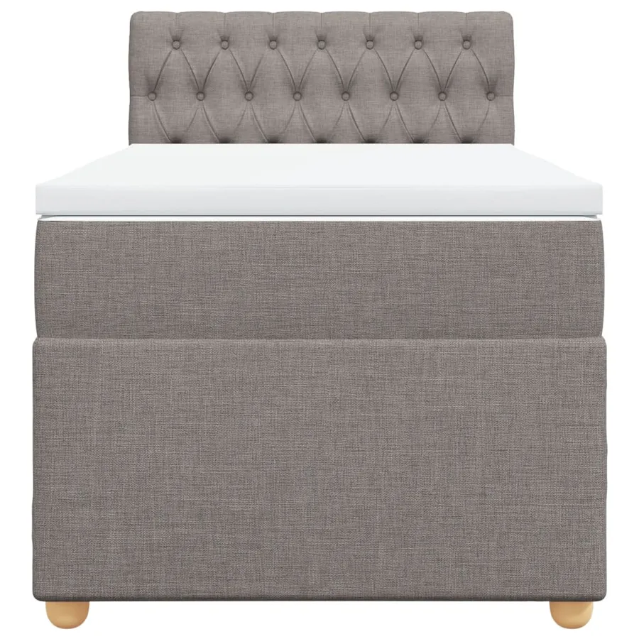Sommier à lattes de lit avec matelas Taupe 90x200 cm Tissu - 4