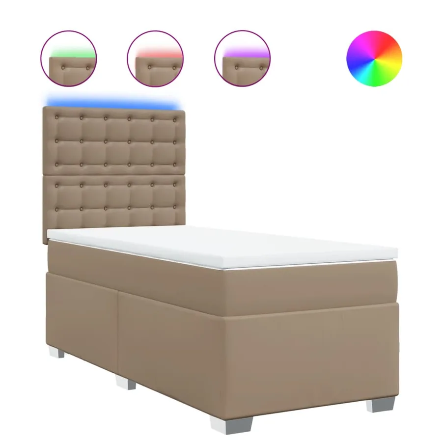 Sommier à lattes de lit avec matelas Cappuccino 90x200 cm - 2