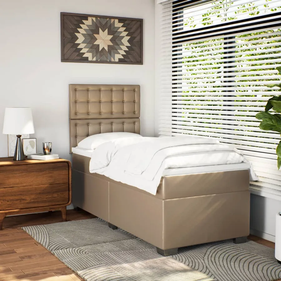 Sommier à lattes de lit avec matelas Cappuccino 90x200 cm - 4