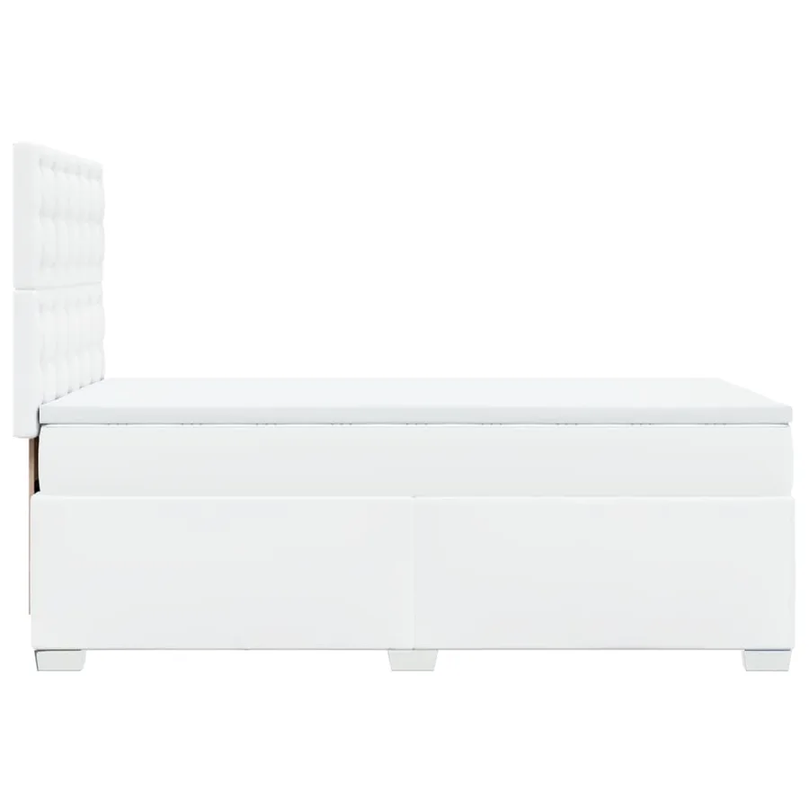 Sommier à lattes de lit avec matelas Blanc 90x200 cm Similicuir - 11