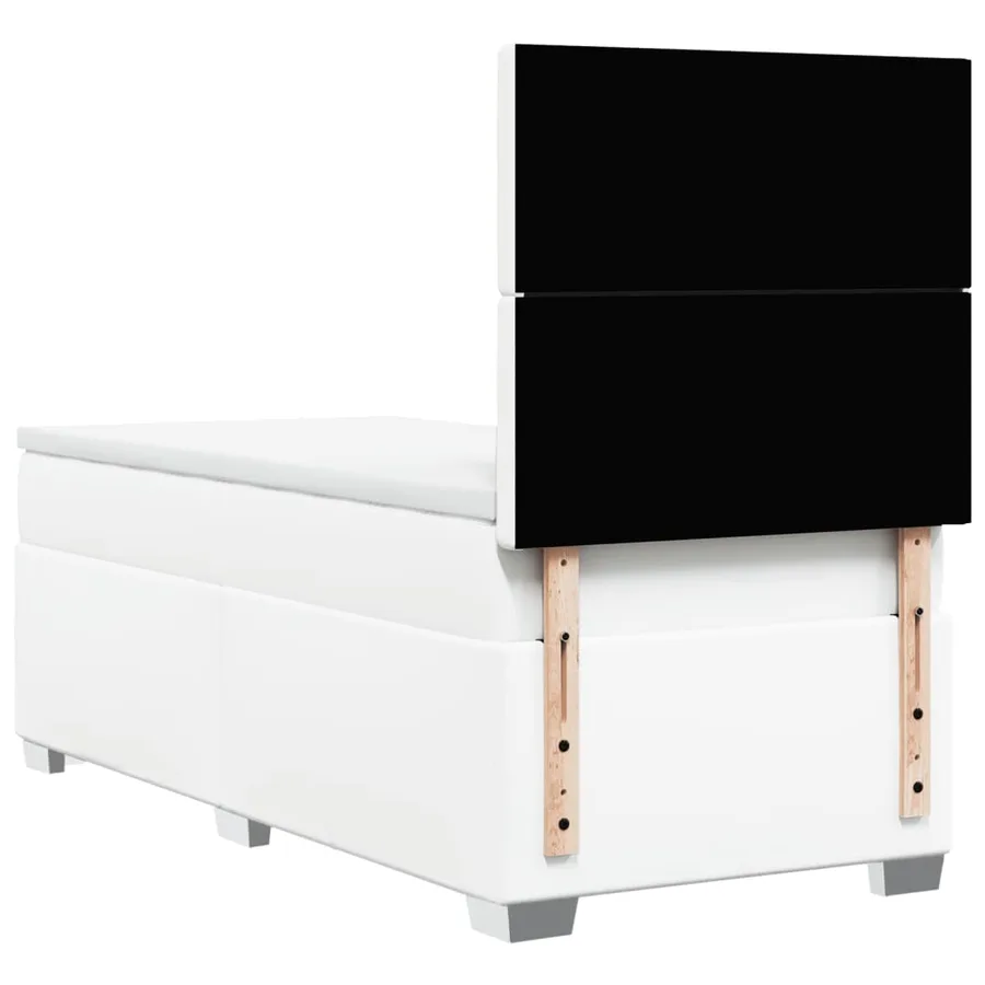 Sommier à lattes de lit avec matelas Blanc 90x200 cm Similicuir - 12