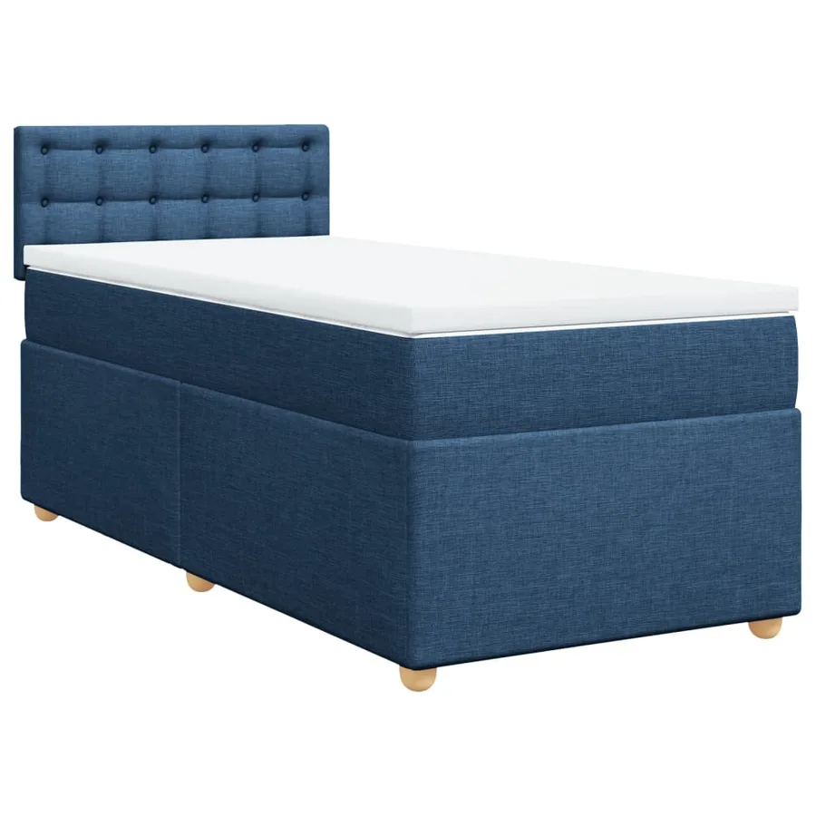 Sommier à lattes de lit avec matelas Bleu 90x200 cm Tissu - 3