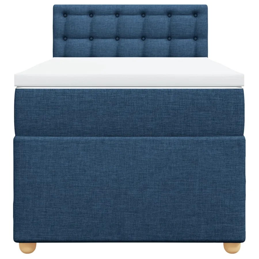 Sommier à lattes de lit avec matelas Bleu 90x200 cm Tissu - 6