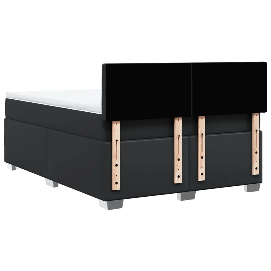 Sommier à lattes de lit avec matelas Noir 140x190 cm Similicuir - 12