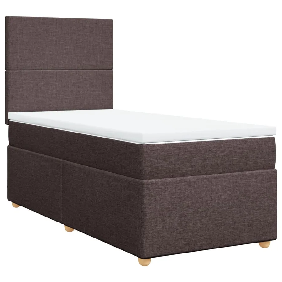 Sommier à lattes de lit avec matelas Marron foncé 100x200 cm - 2