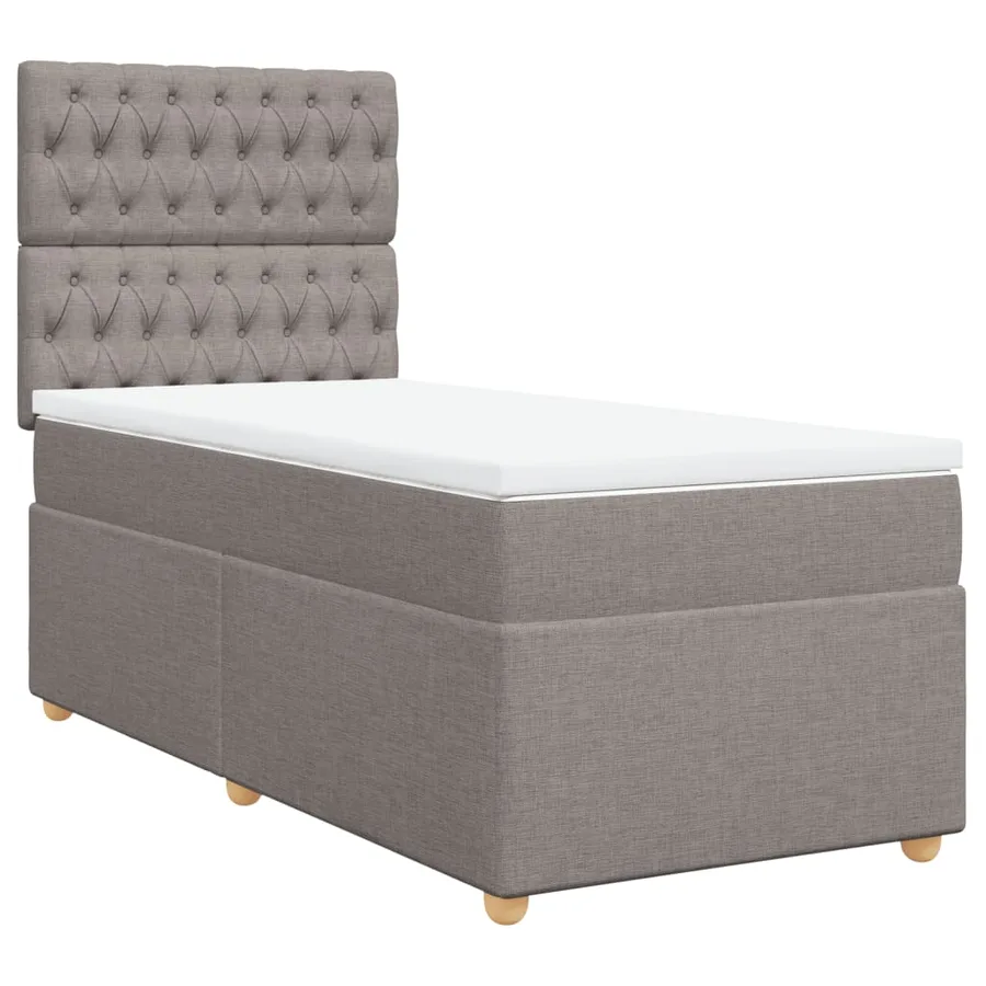 Sommier à lattes de lit avec matelas Taupe 100x200 cm Tissu - 3