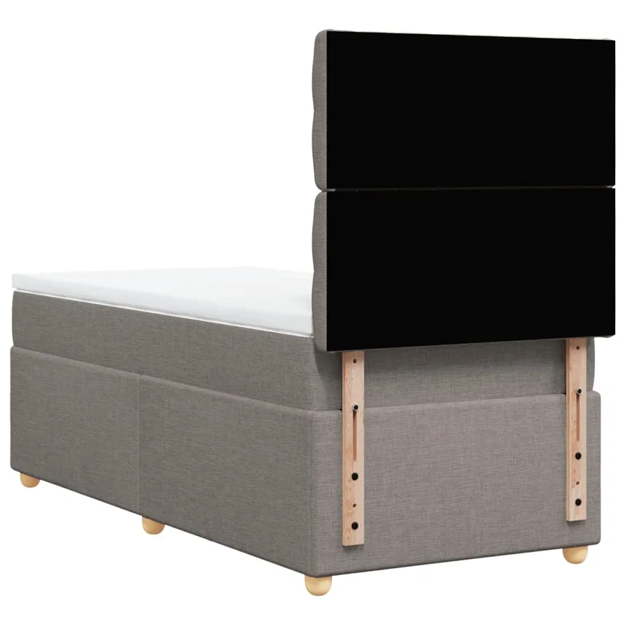 Sommier à lattes de lit avec matelas Taupe 100x200 cm Tissu - 8