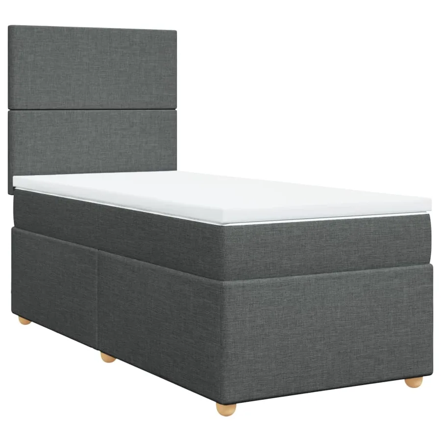 Sommier à lattes de lit avec matelas Gris foncé 100x200cm Tissu - 3