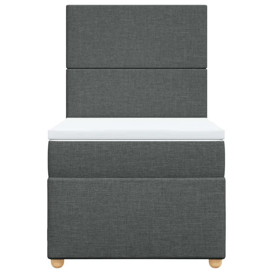 Sommier à lattes de lit avec matelas Gris foncé 100x200cm Tissu - 6