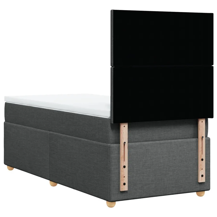 Sommier à lattes de lit avec matelas Gris foncé 100x200cm Tissu - 8