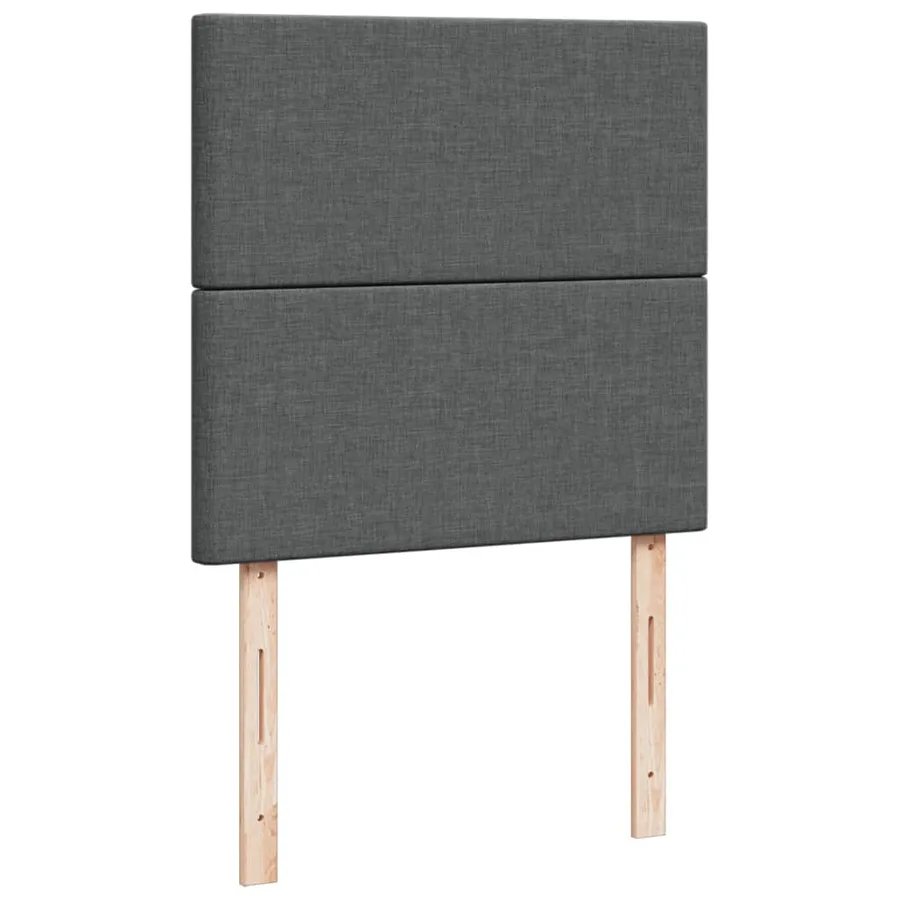 Sommier à lattes de lit avec matelas Gris foncé 100x200cm Tissu - 9
