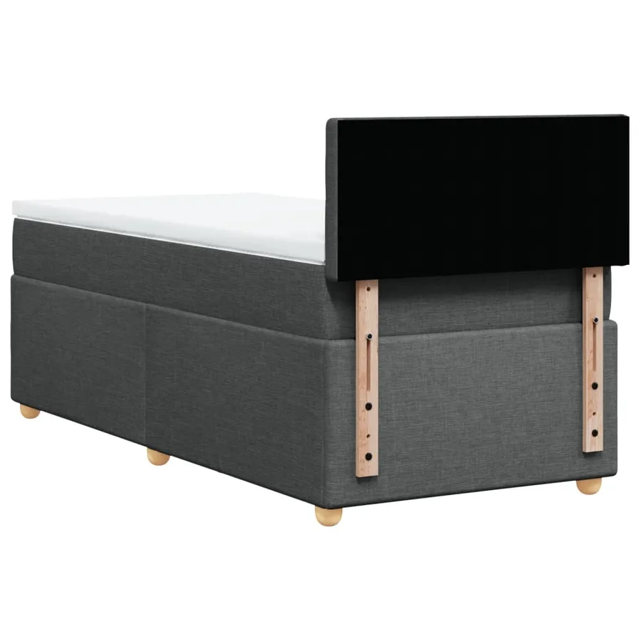 Sommier à lattes de lit avec matelas Gris foncé 100x200cm Tissu - 8