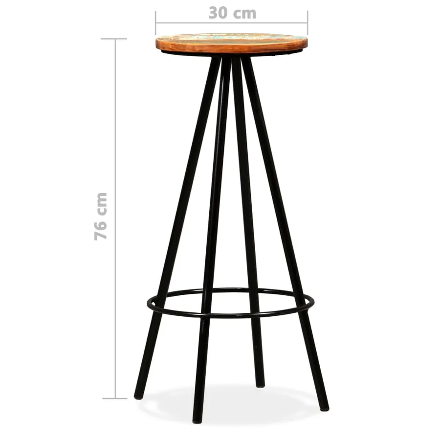 Ensemble de bar 9 pcs Bois de récupération massif - 11