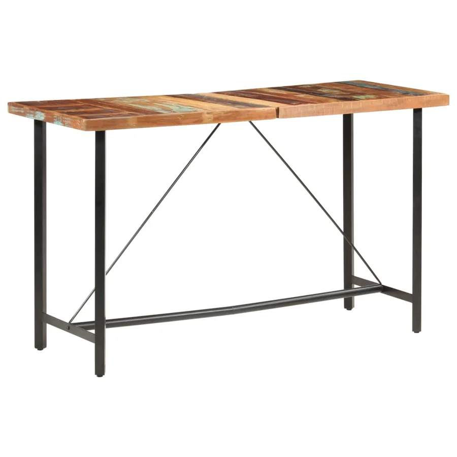 Ensemble de bar 9 pcs Bois de récupération massif - 14