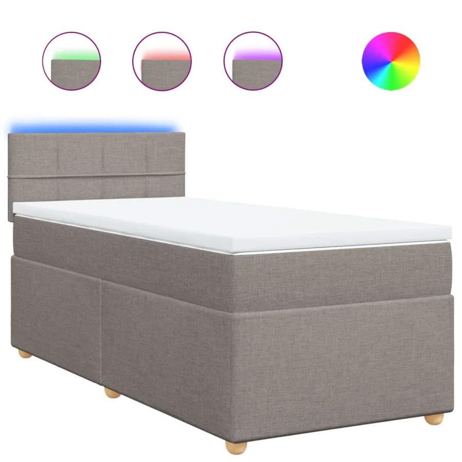 Sommier à lattes de lit avec matelas Taupe 100x200 cm Tissu - 2