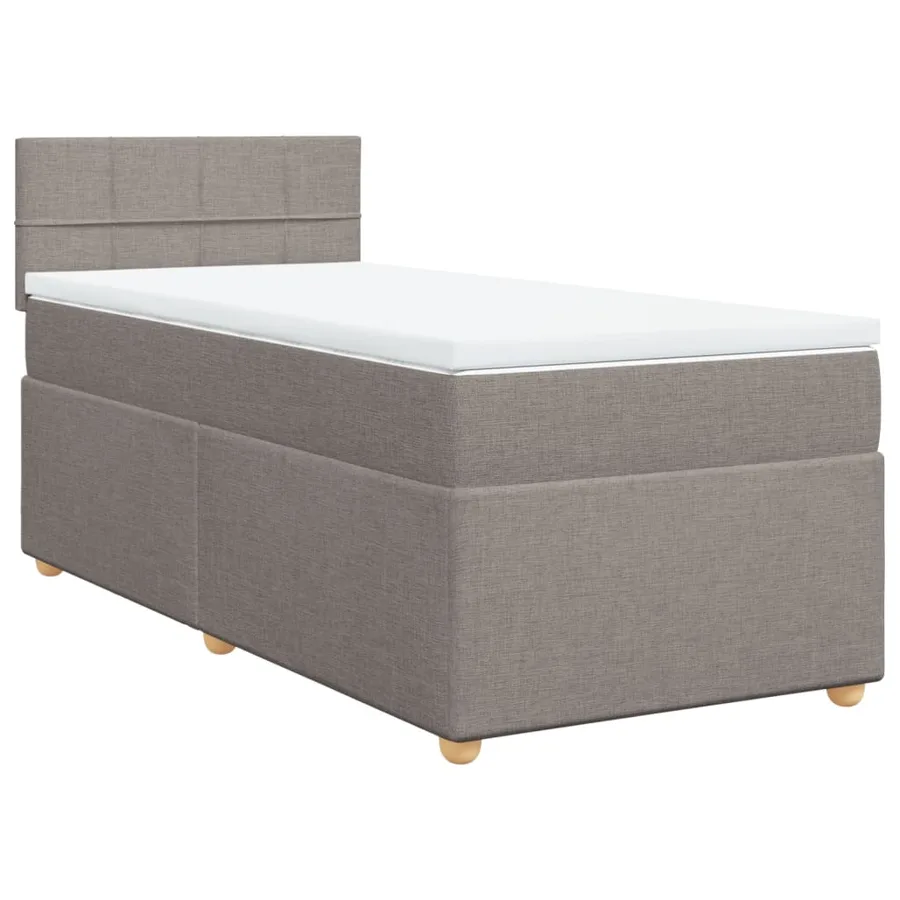 Sommier à lattes de lit avec matelas Taupe 100x200 cm Tissu - 3