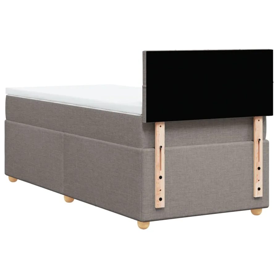 Sommier à lattes de lit avec matelas Taupe 100x200 cm Tissu - 8