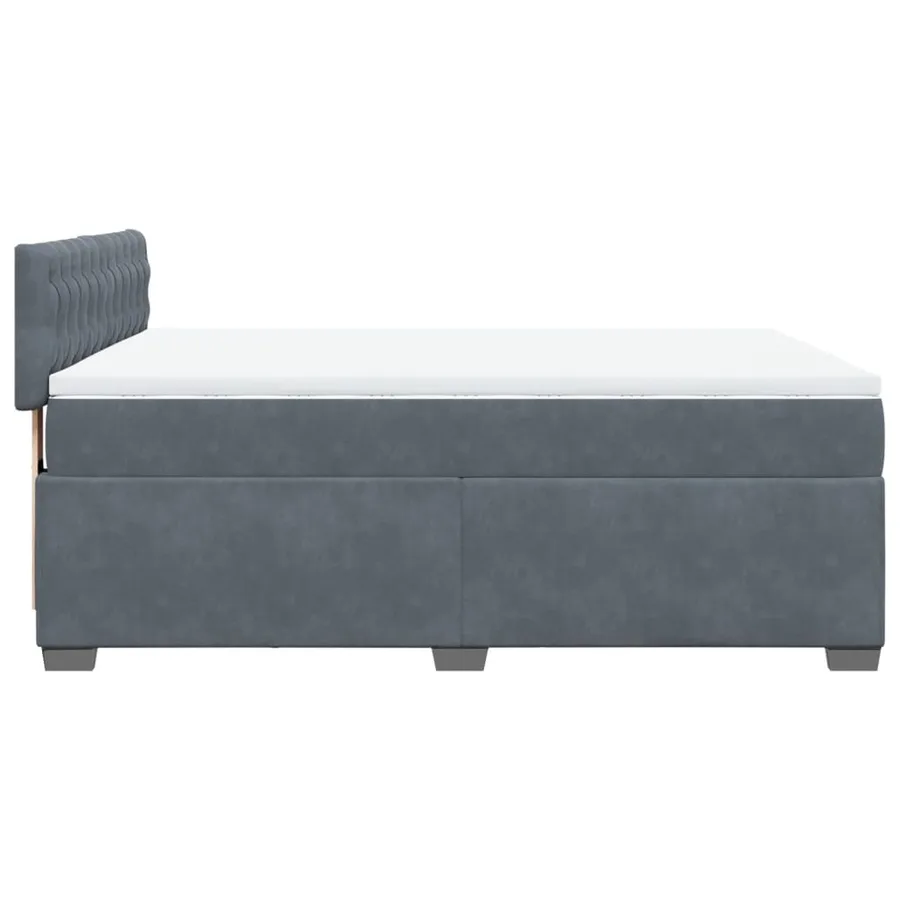 Sommier à lattes de lit et matelas Gris foncé 140x200cm Velours - 7