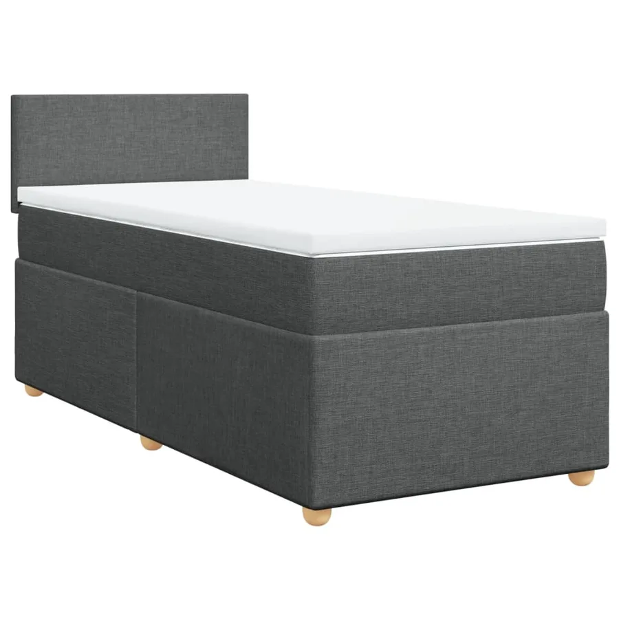 Sommier à lattes de lit avec matelas Gris foncé 90x200 cm Tissu - 2