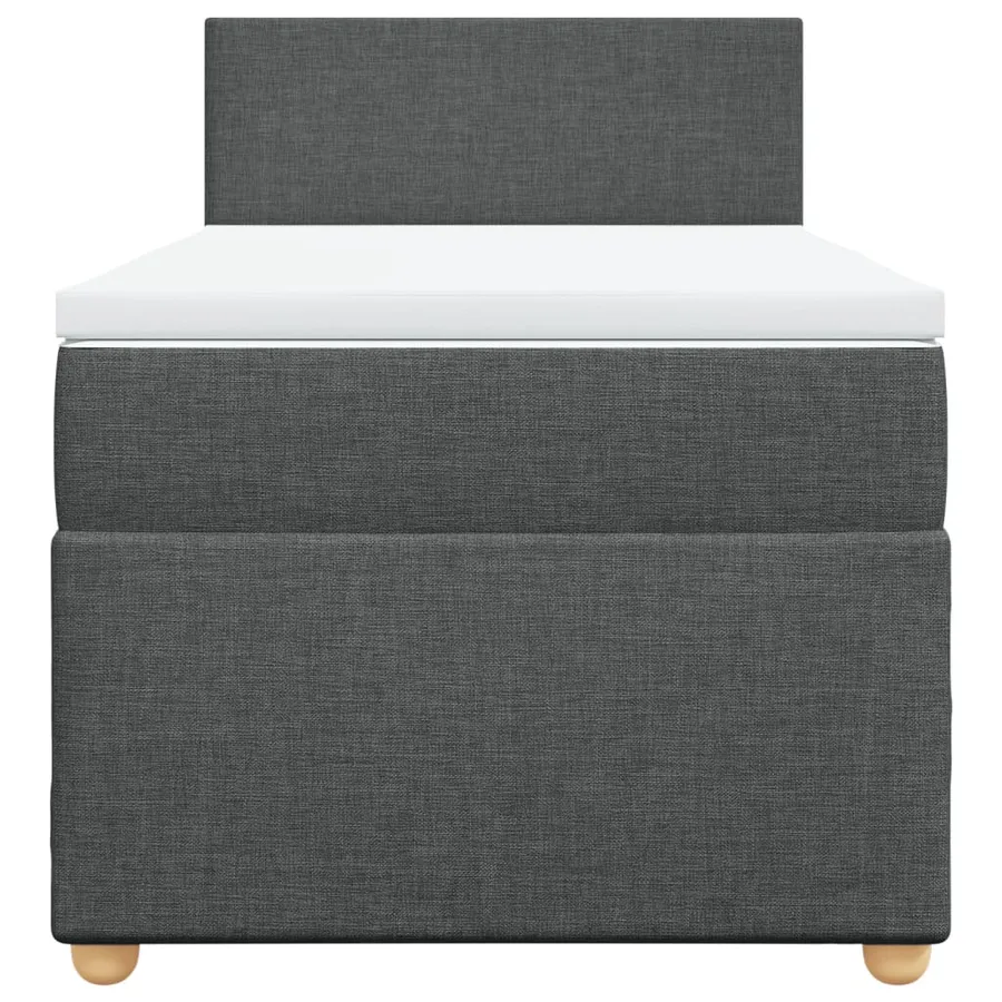 Sommier à lattes de lit avec matelas Gris foncé 90x200 cm Tissu - 4