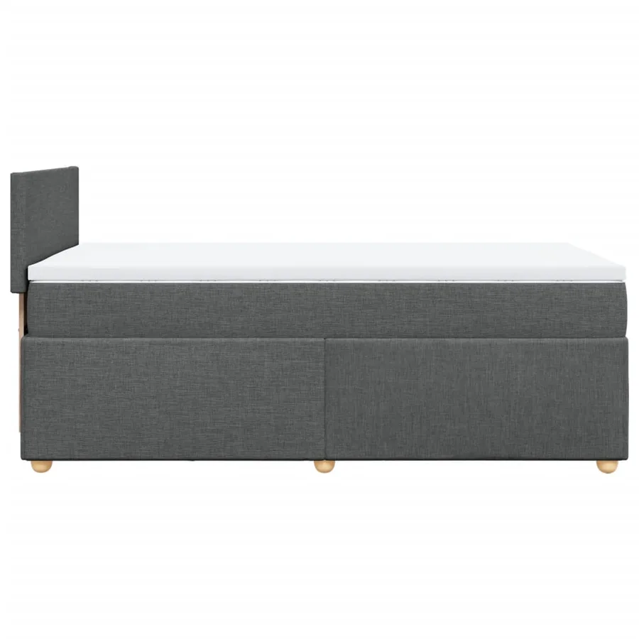 Sommier à lattes de lit avec matelas Gris foncé 90x200 cm Tissu - 5