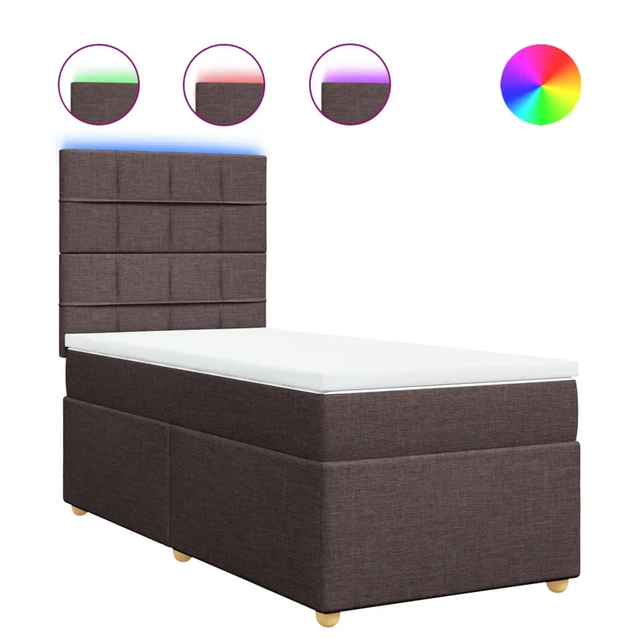 Sommier à lattes de lit avec matelas Marron foncé 90x200 cm - 2