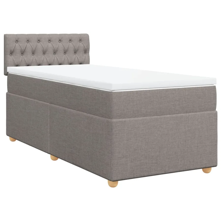 Sommier à lattes de lit avec matelas Taupe 90x200 cm Tissu - 3