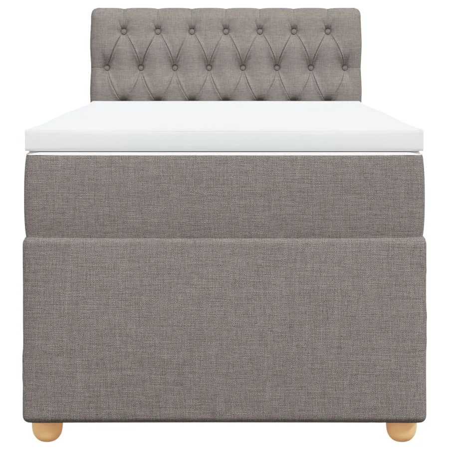 Sommier à lattes de lit avec matelas Taupe 90x200 cm Tissu - 6