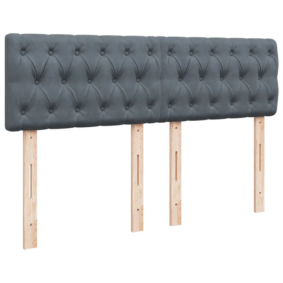Sommier à lattes de lit et matelas Gris foncé 140x200cm Velours - 8