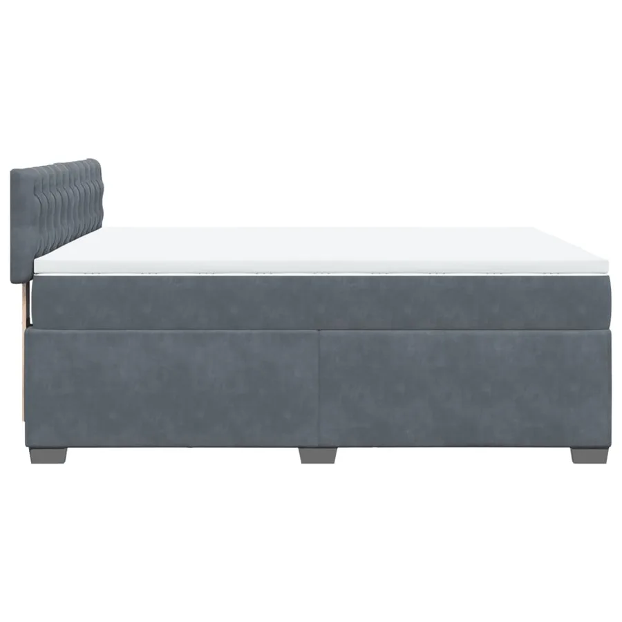 Sommier à lattes de lit et matelas Gris foncé 140x200cm Velours - 9