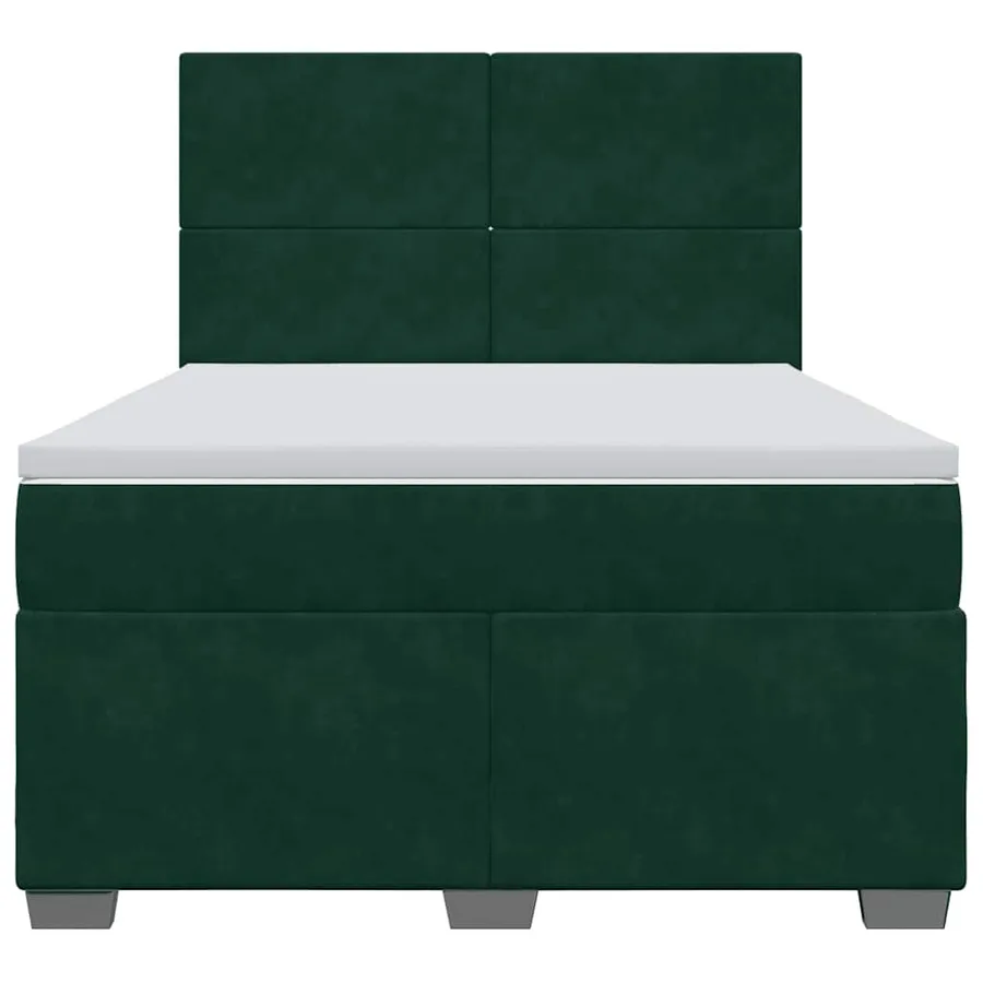 Sommier à lattes de lit et matelas Vert foncé 140x200cm Velours - 6