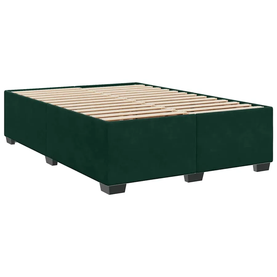 Sommier à lattes de lit et matelas Vert foncé 140x200cm Velours - 8