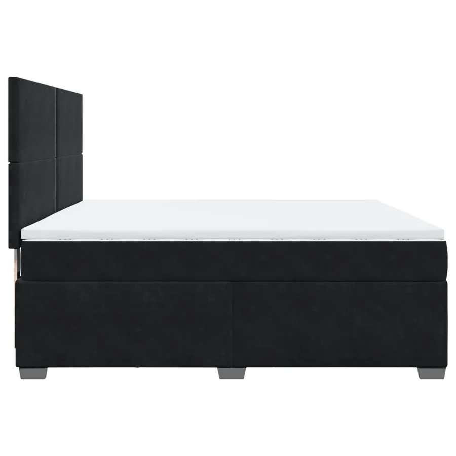 Sommier à lattes de lit avec matelas Noir 180x200 cm Velours - 9