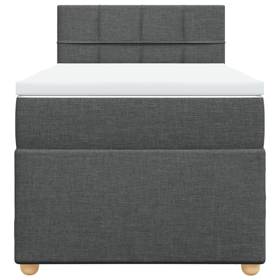 Sommier à lattes de lit et matelas Gris foncé 90x190 cm Tissu - 6