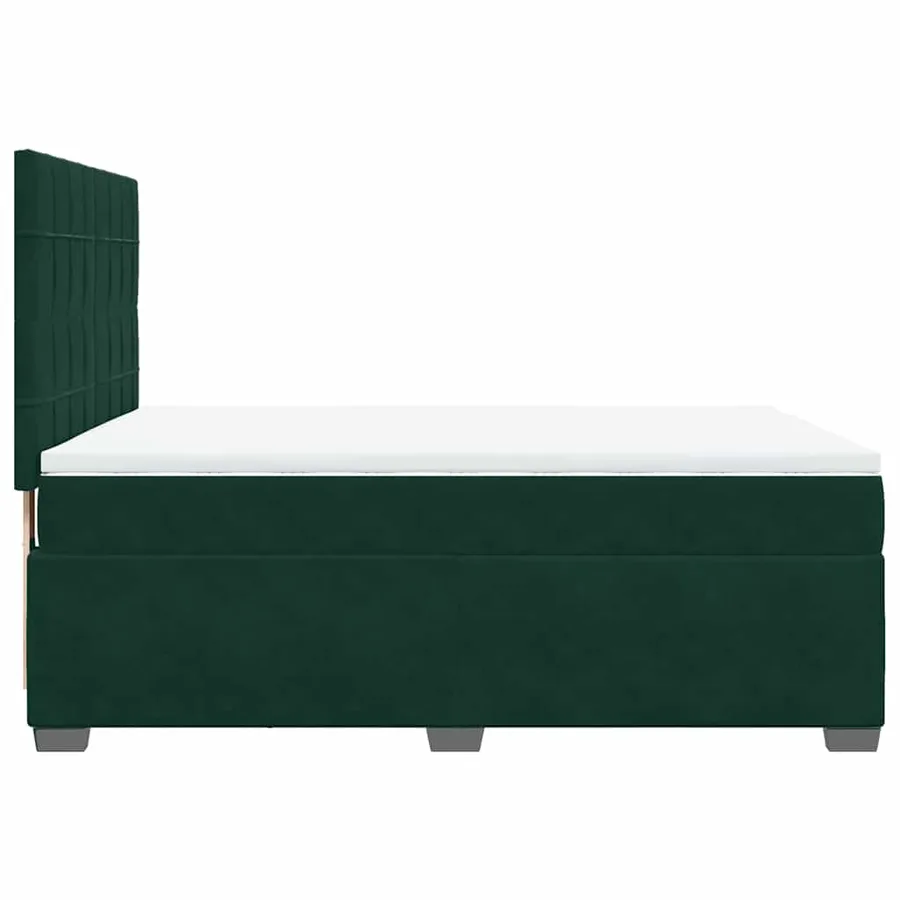 Sommier à lattes de lit et matelas Vert foncé 140x200cm Velours - 11