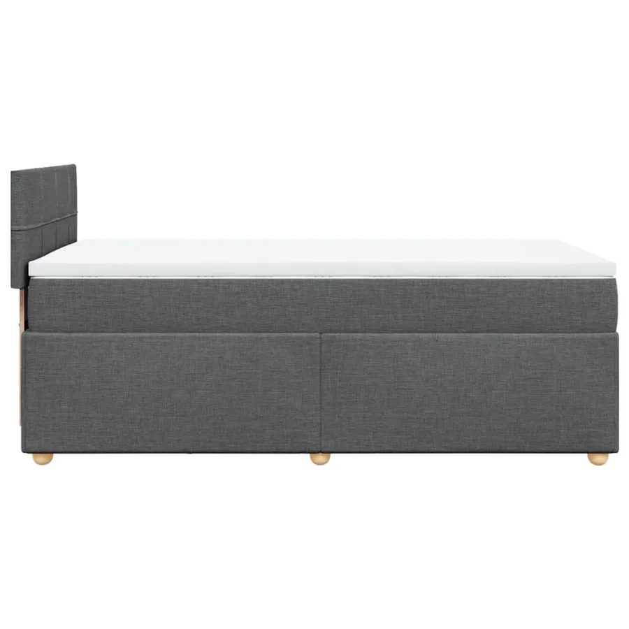 Sommier à lattes de lit et matelas Gris foncé 90x190 cm Tissu - 5