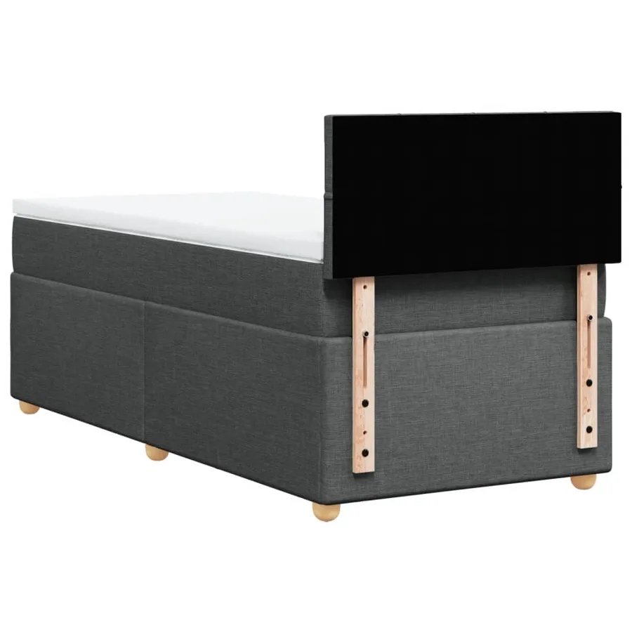 Sommier à lattes de lit et matelas Gris foncé 90x190 cm Tissu - 6