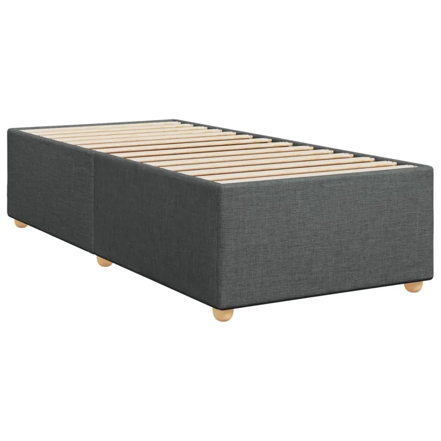 Sommier à lattes de lit et matelas Gris foncé 90x190 cm Tissu - 7