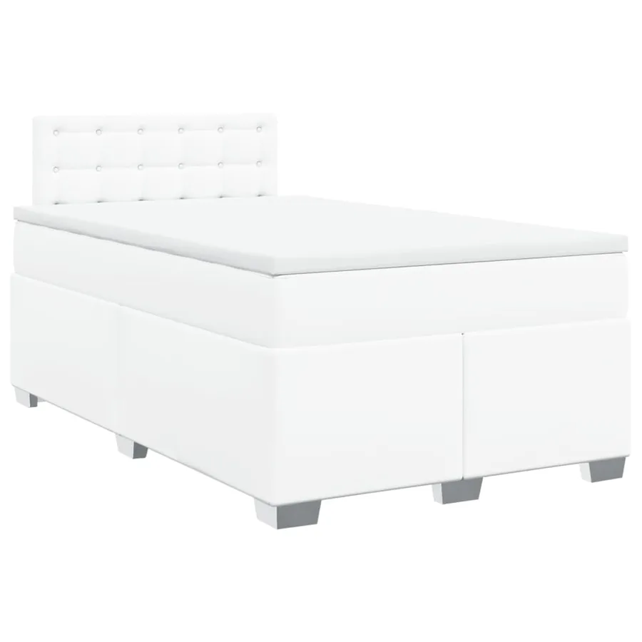 Sommier à lattes de lit avec matelas Blanc 120x200cm Similicuir - 2