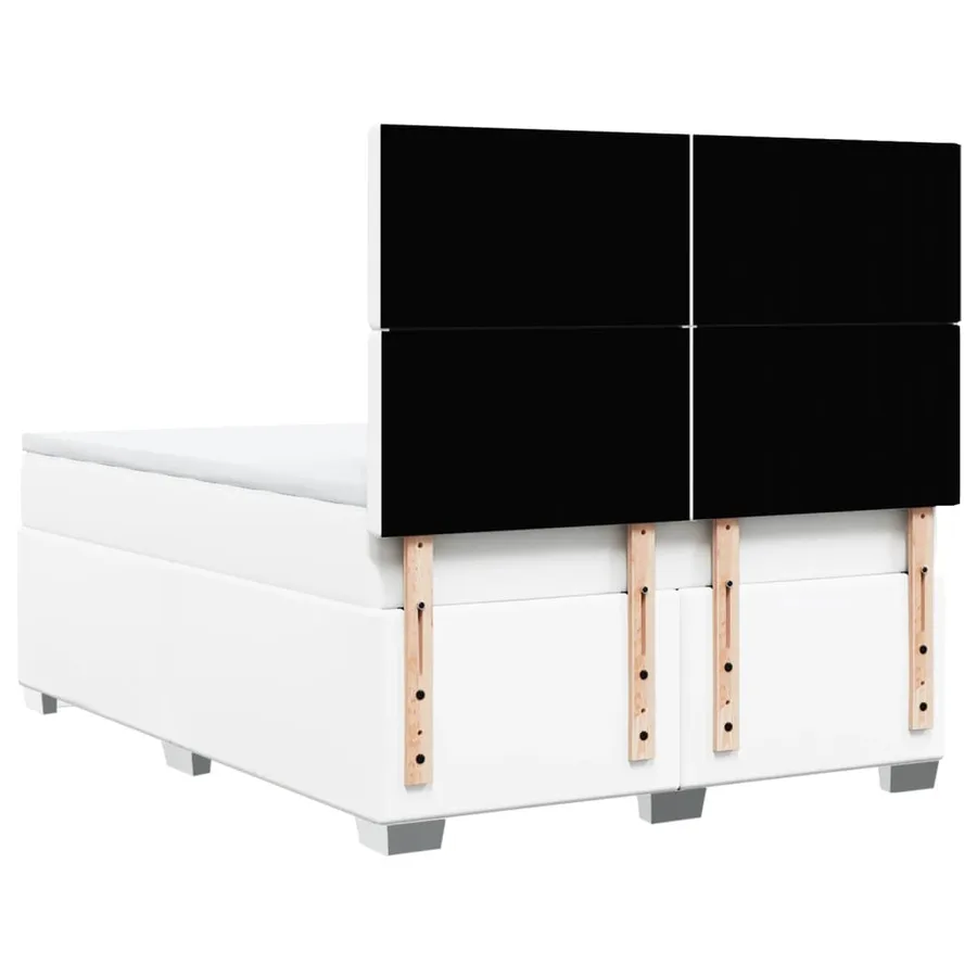 Sommier à lattes de lit avec matelas Blanc 140x190cm Similicuir - 10