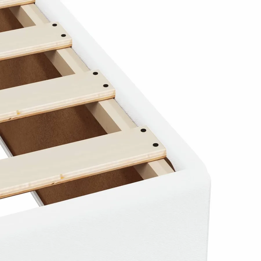Sommier à lattes de lit avec matelas Blanc 140x190cm Similicuir - 11