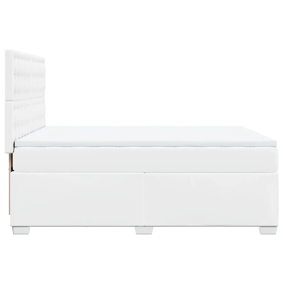 Sommier à lattes de lit avec matelas Blanc 140x190cm Similicuir - 9