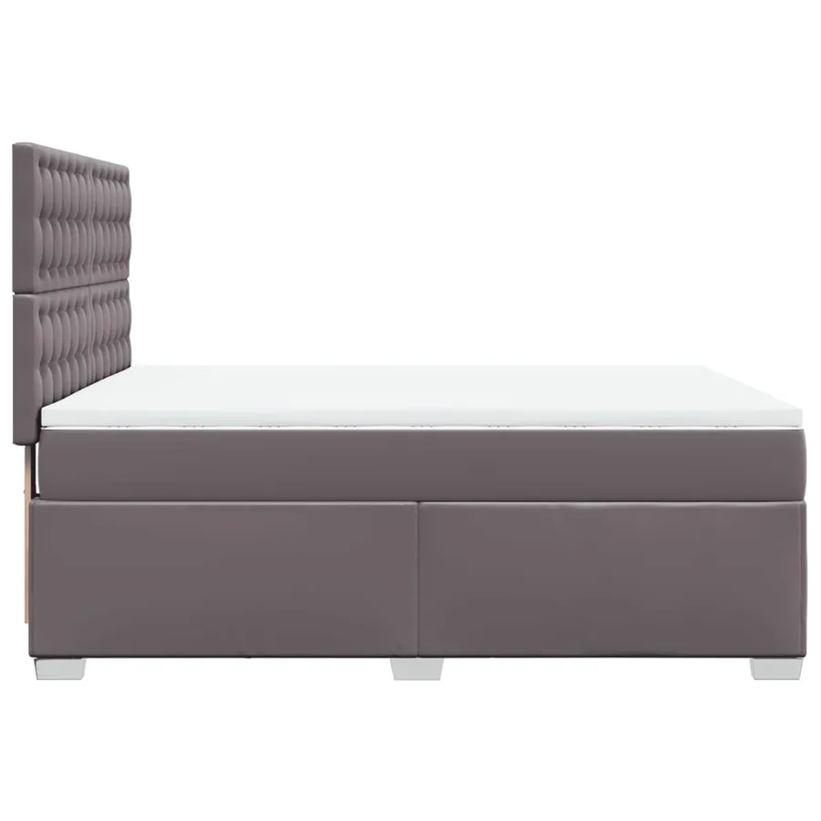 Sommier à lattes de lit avec matelas Gris 160x200 cm Similicuir - 11