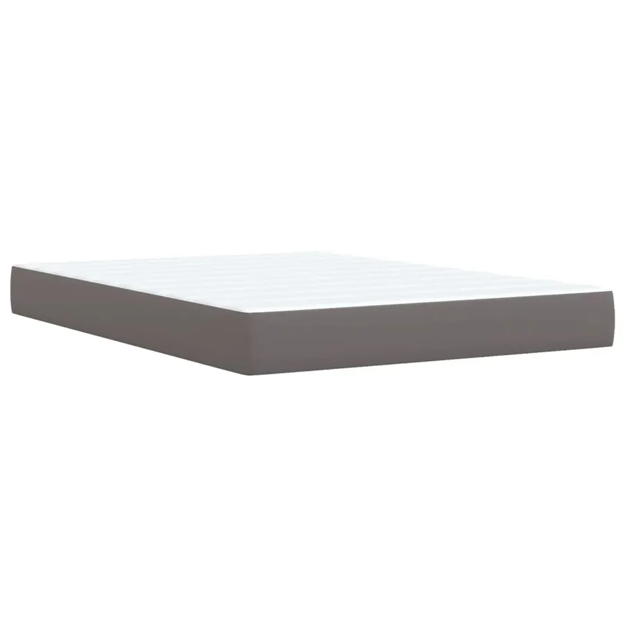 Sommier à lattes de lit avec matelas Gris 160x200 cm Similicuir - 9