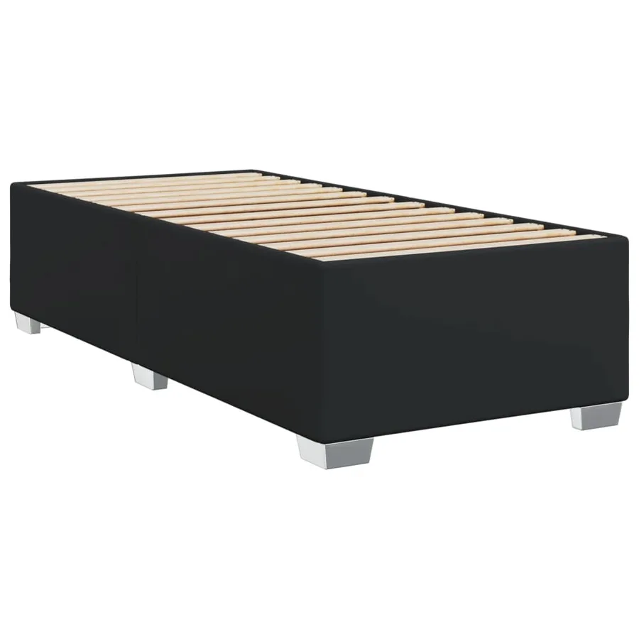 Sommier à lattes de lit avec matelas Noir 90x190 cm Similicuir - 5